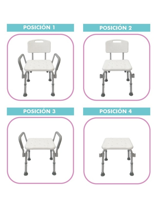 Diferentes posiciones silla de baño