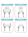 Diferentes posiciones silla de baño