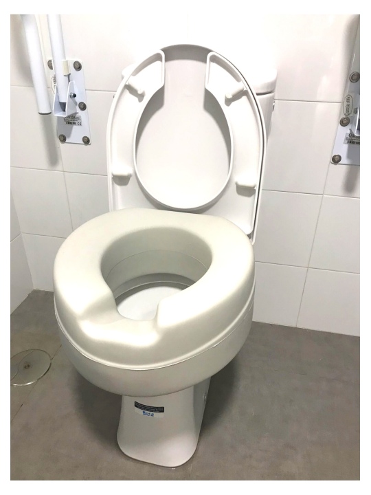Elevador WC, Con tapa, 14 cm, Regulable, Blanco