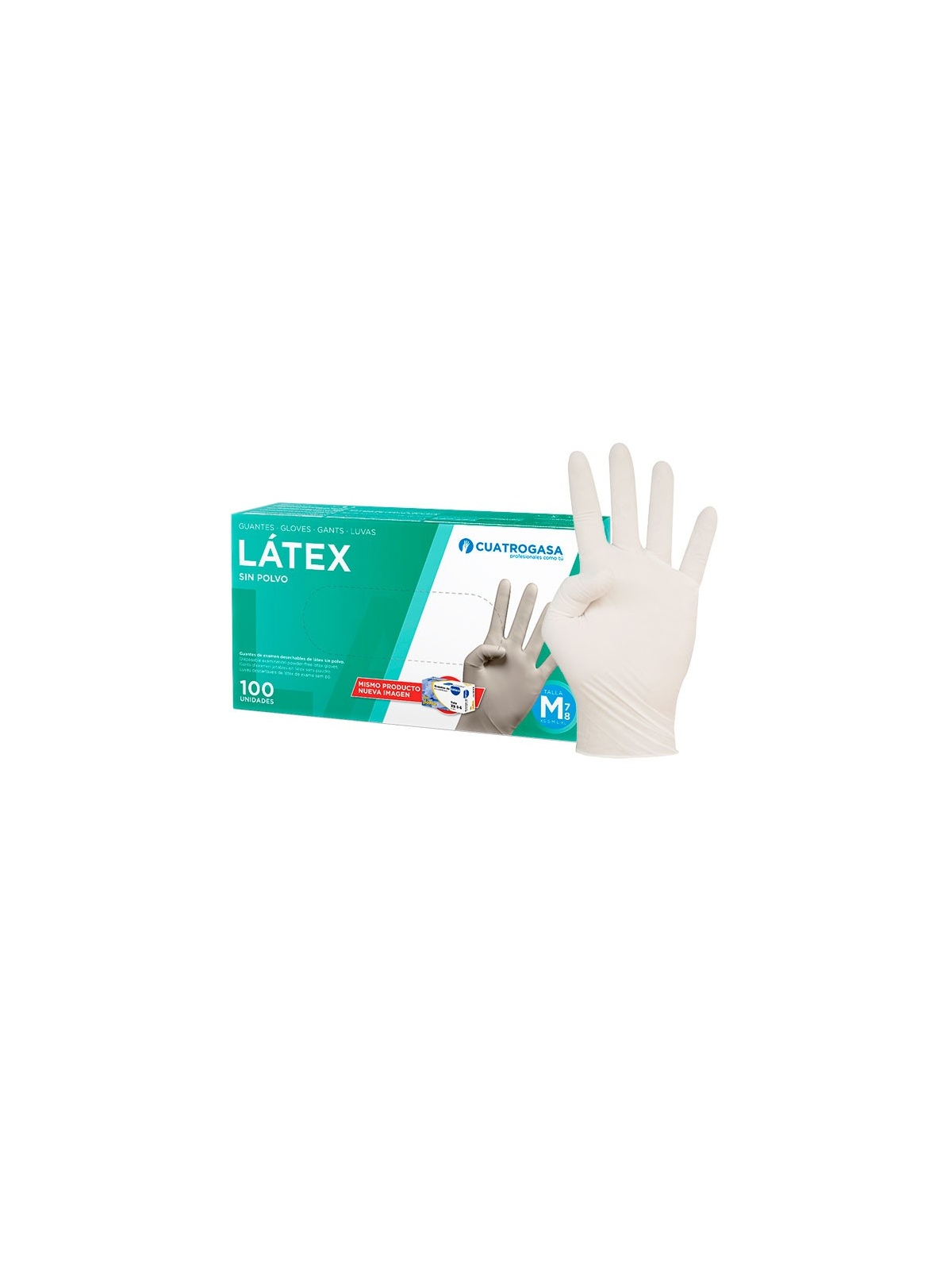 DISCOUNT PROMOS Juego de 4 guantes de vinilo sin polvo, paquete a granel.  Cada caja tiene 100 guantes desechables, para cocinar, limpiar, viajar y