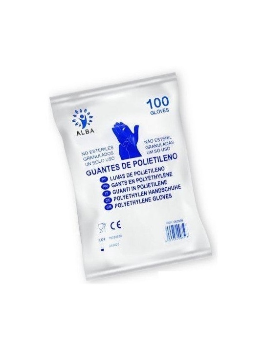 Guantes de plástico transparente, 100 unidades, talla L, guantes  desechables de polietileno para alimentos, guantes sin látex, guantes  transparentes