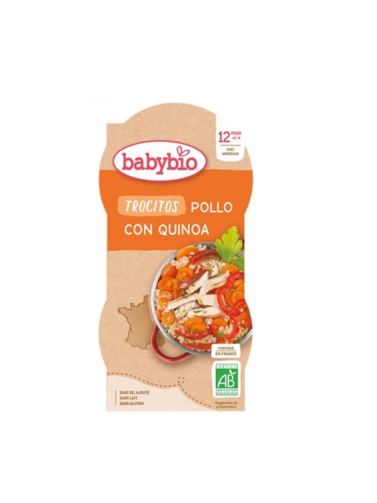 Trocitos menú pollo y quinoa 2x200 gr Babybio