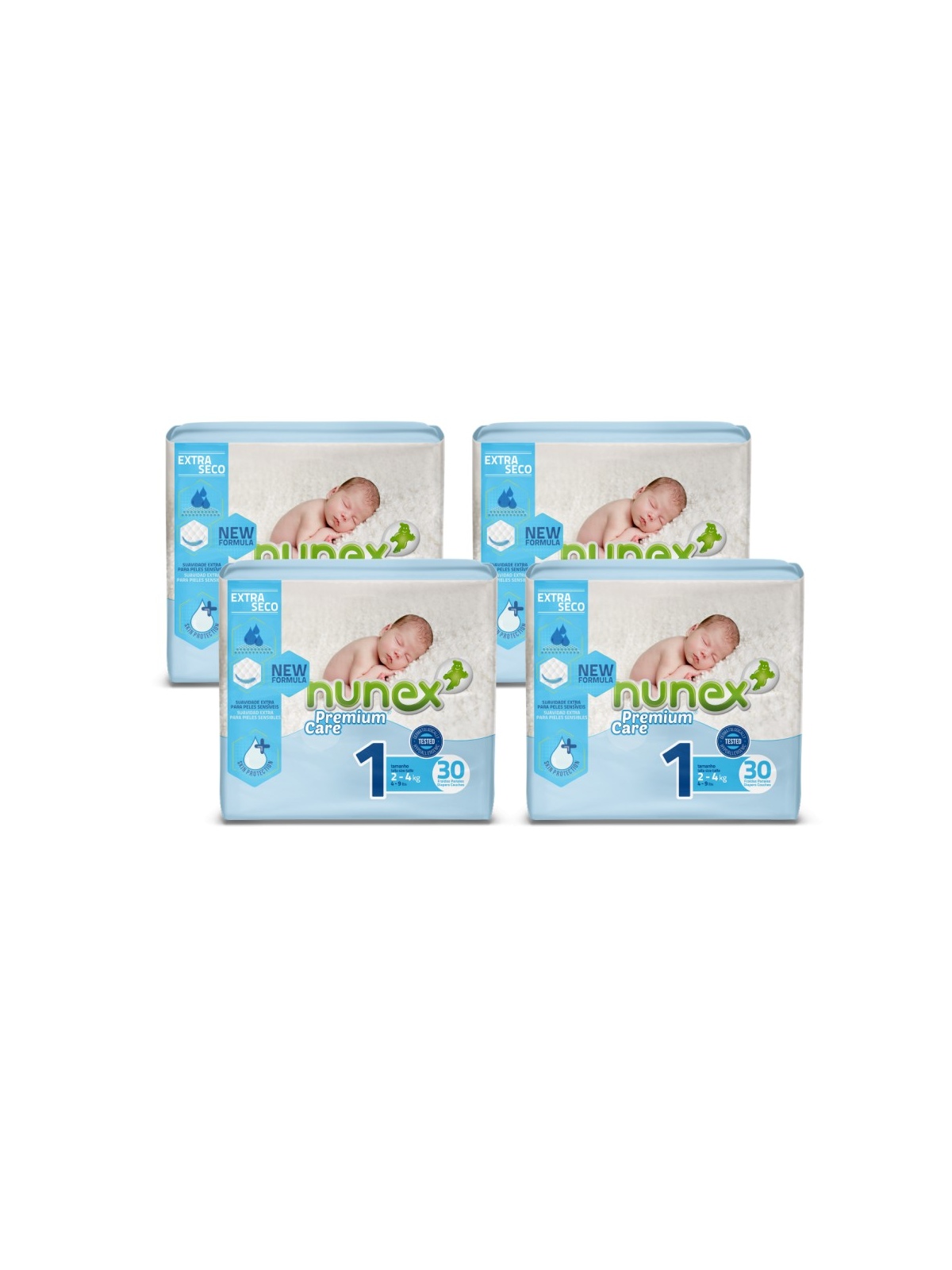 Nunex Pañal infantil Talla 1 (2-4 kg) Premium Care 30 unds