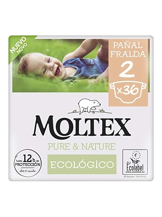 Moltex Pure & Nature Pañal infantil ecológico 3-6 kg Paquete 36 unidades