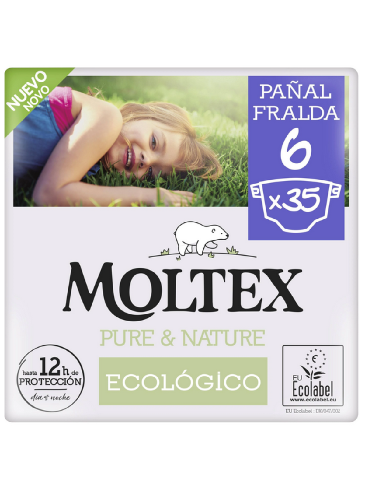 Moltex Pure Nature Pañales infantiles ecológicos Talla 6 (17-28 kg) Paquete 35 unidades