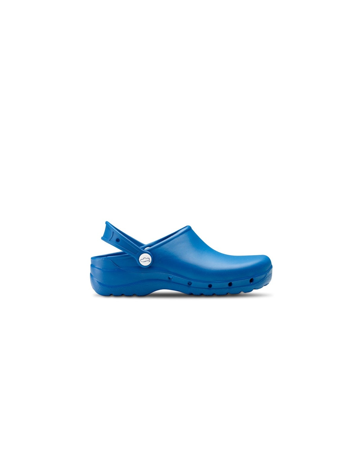 Vista lateral zueco flotante azul eléctrico Feliz Caminar